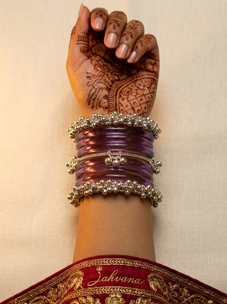 Purple Jelly  Bangle with Ghungroo for single wrist | Lavender Resin Bangles | jelly bangles