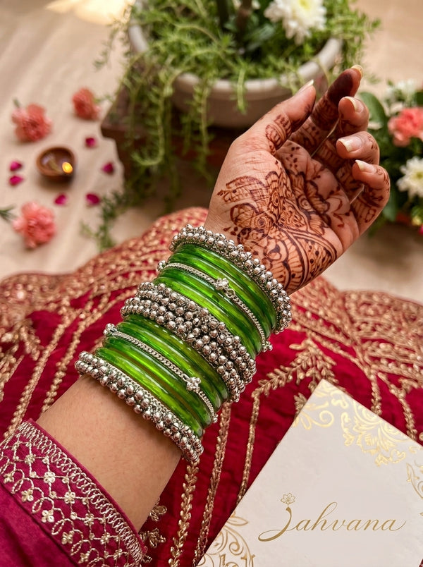 Green Jelly  Bangle with Ghungroo for single wrist | Lime Resin Bangles | Jelly Bangles