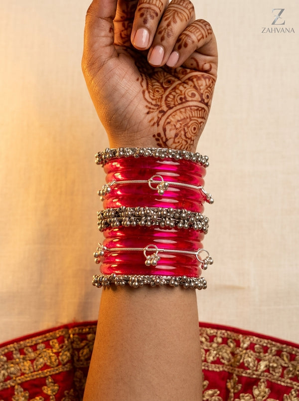 Magenta Jelly  Bangle with Ghungroo for single wrist | Jelly Bangles