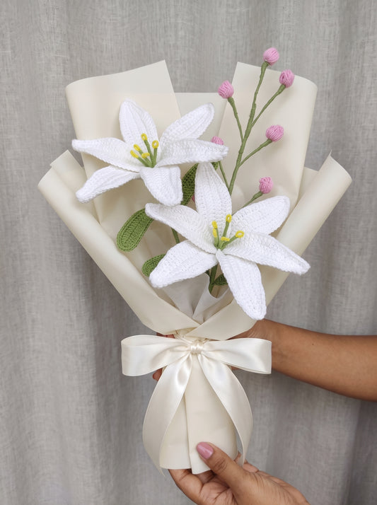 Pure Lily Crochet Bouquet