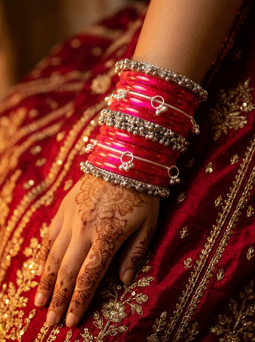 Magenta Jelly  Bangle with Ghungroo for single wrist | Jelly Bangles