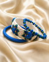 Blue Peacock Garden Clay Bangle