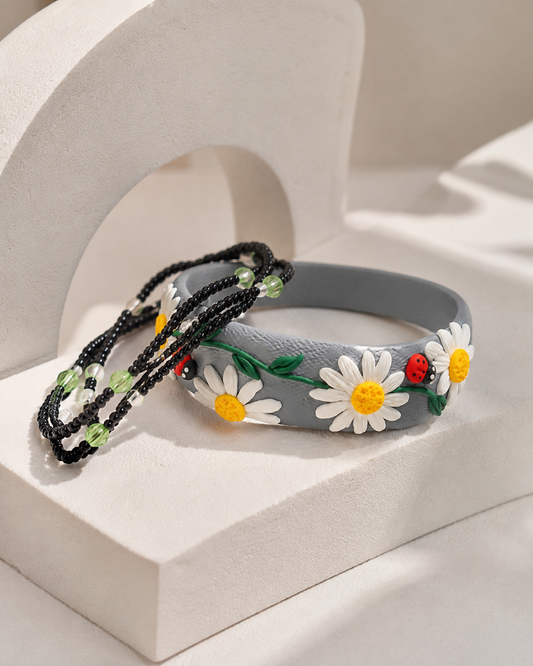 Mint Botanical Clay Bangle