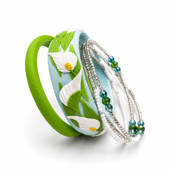 Daisy Garden Clay Bangle