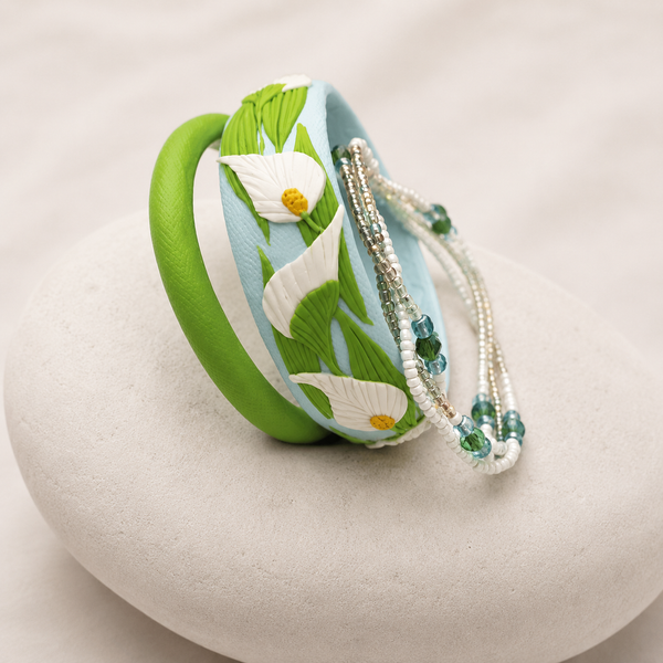 Daisy Garden Clay Bangle