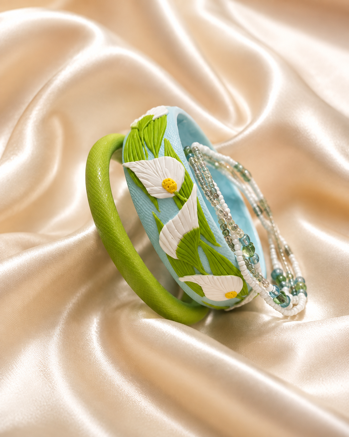 Daisy Garden Clay Bangle