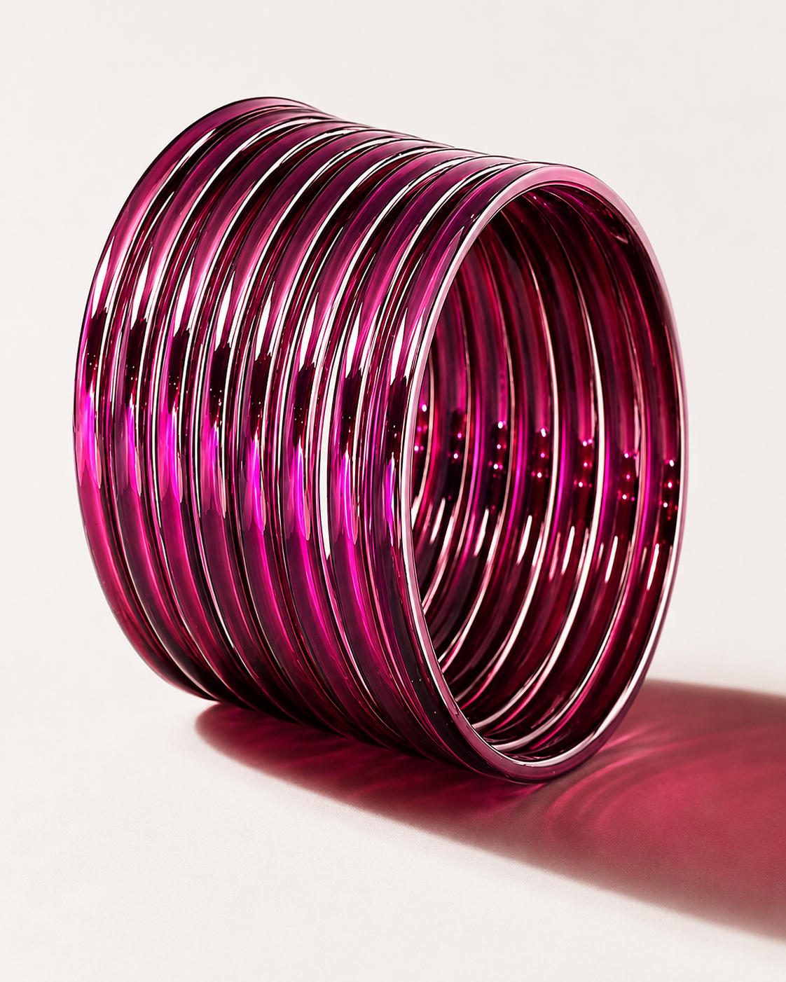 Magenta Jelly Bangles Set | Glossy Transparent Pink Bangles