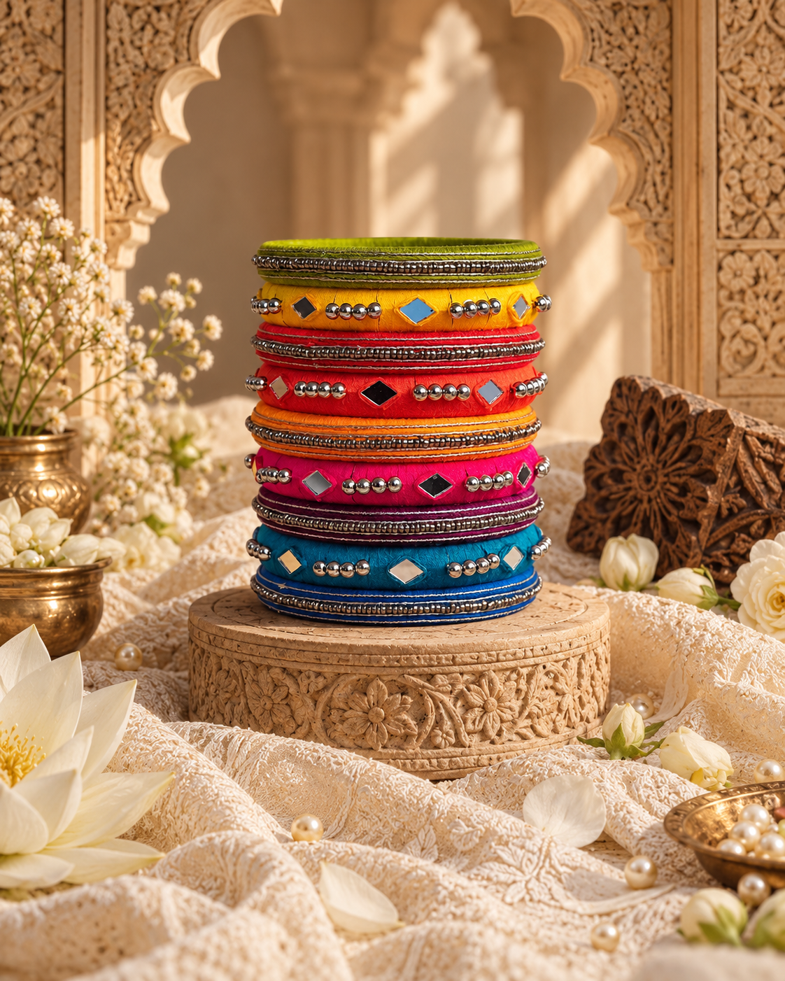 Mirror Sparkle Navratri Bangles
