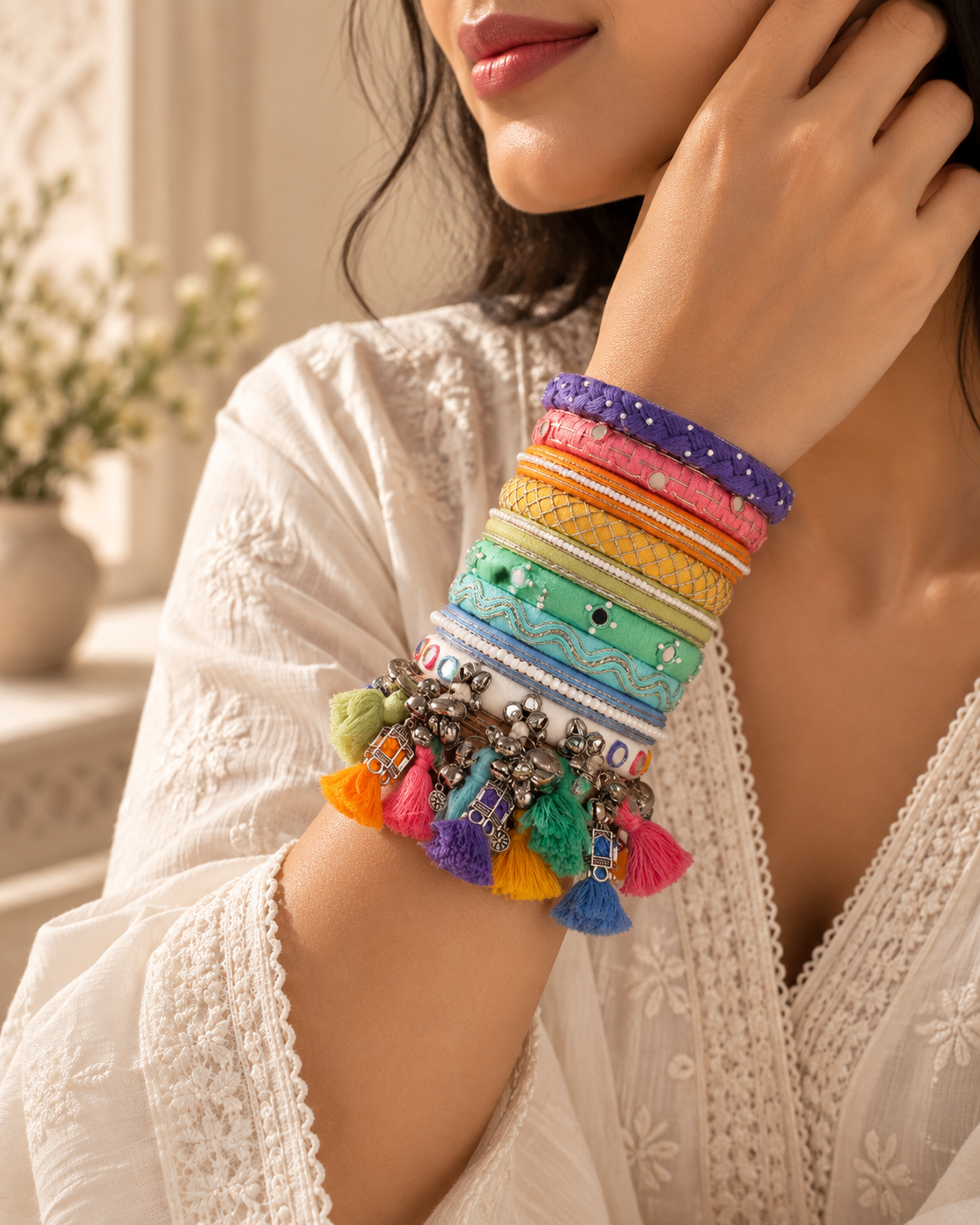 Pastel Tassel Navratri Bangles