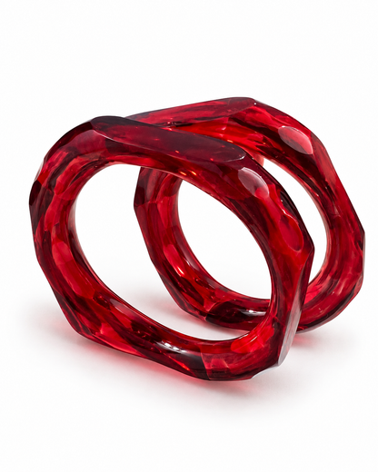 Crimson Crystal Glass Kada