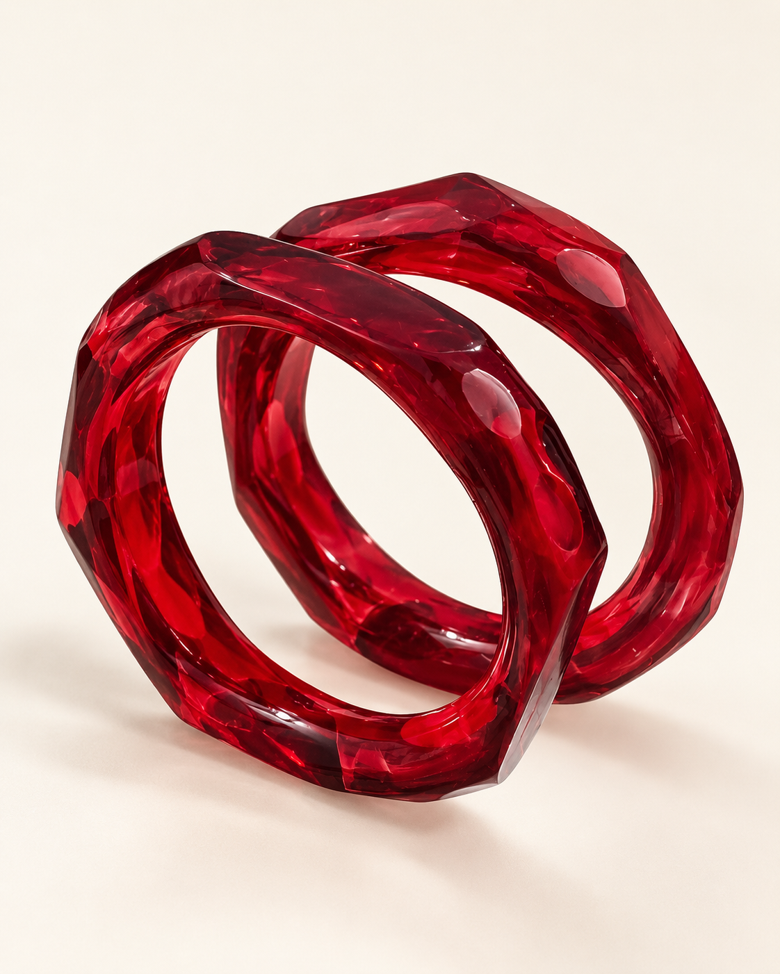 Crimson Crystal Glass Kada