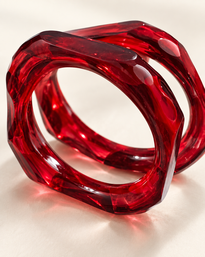 Crimson Crystal Glass Kada