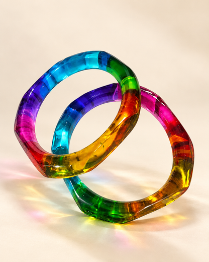 Rainbow Crystal Glass Kada