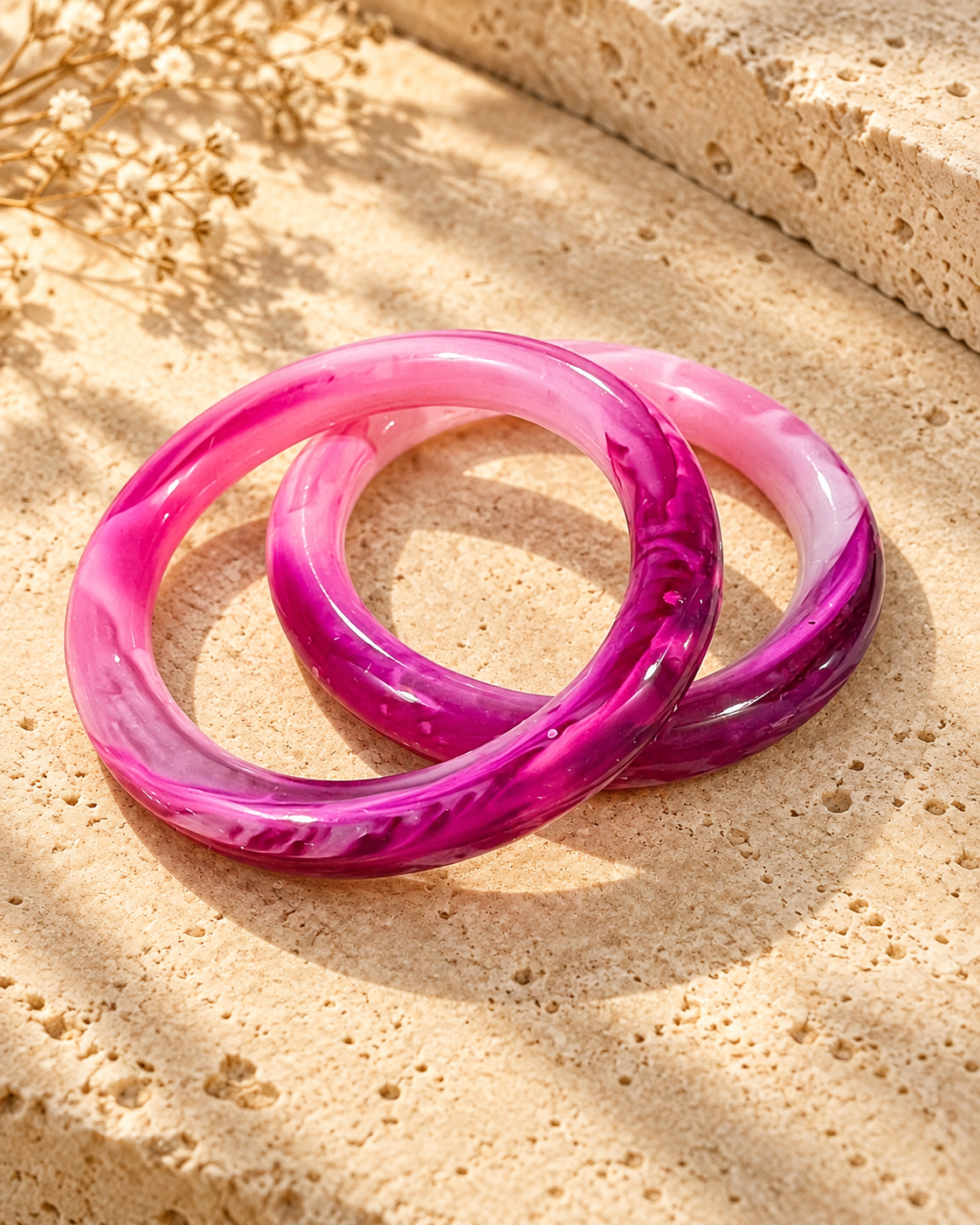 Blush Bloom Glass Bangles