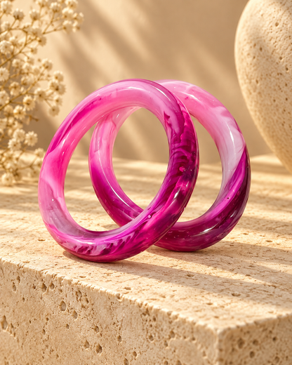 Blush Bloom Glass Bangles