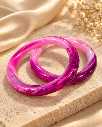 Blush Bloom Glass Bangles