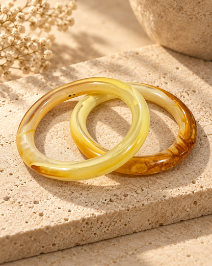 Golden Amber Glass Bangles