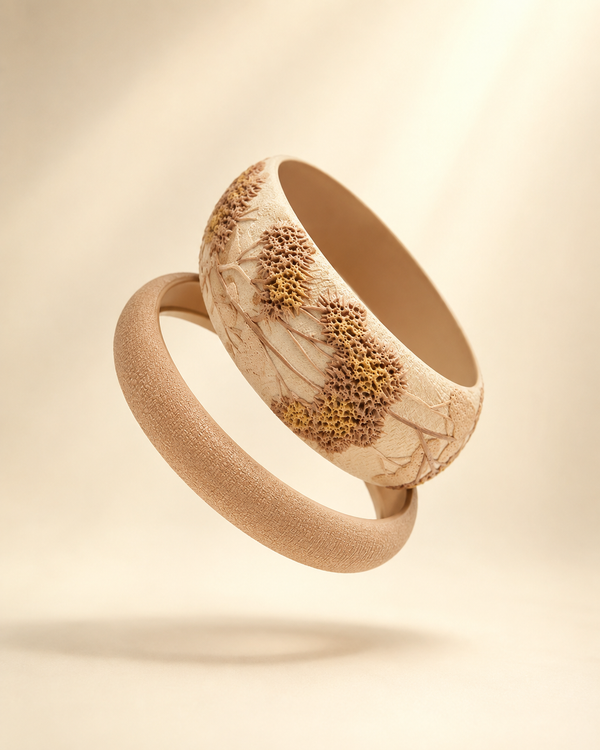 Blue Berry Leaf Bangle Set