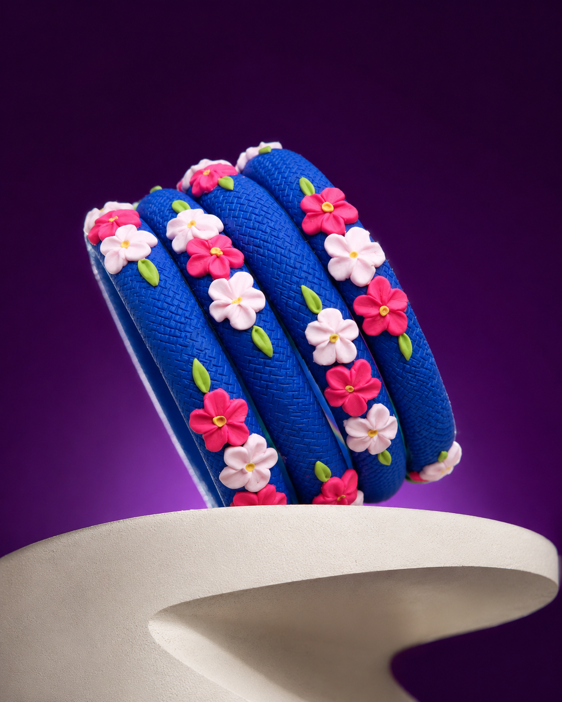 Blue Blossom Garden Bangle Set