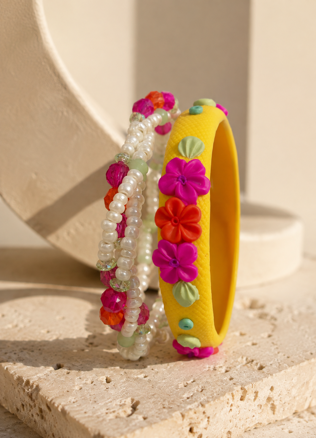 Sunshine Pop Florals Bangle Set