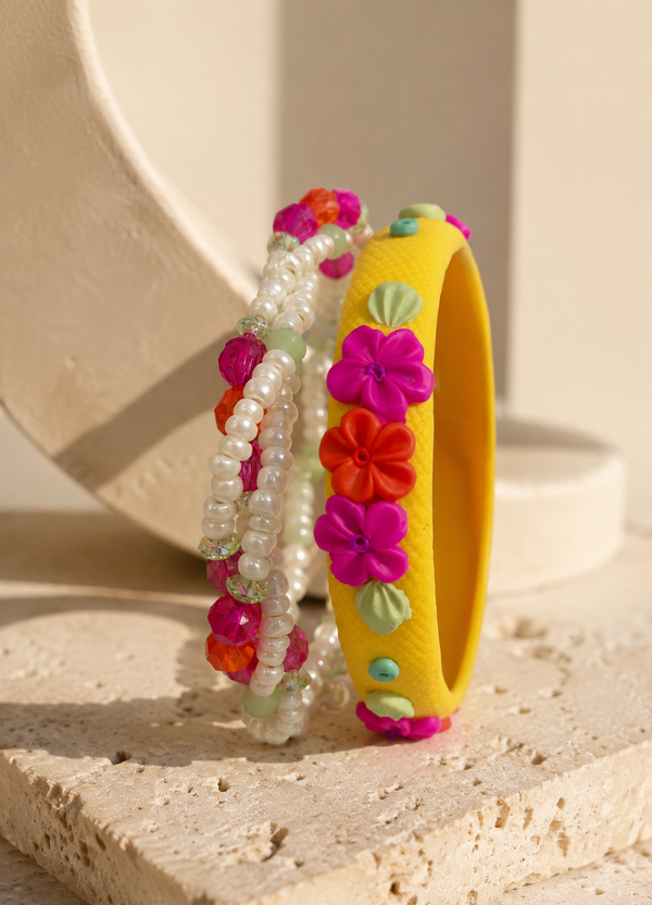 Sunshine Pop Florals Bangle Set