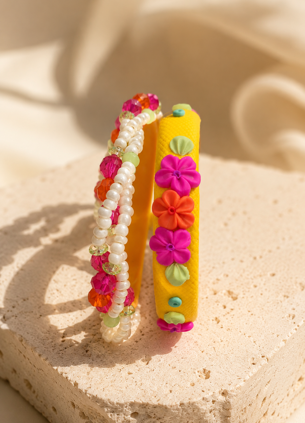 Sunshine Pop Florals Bangle Set