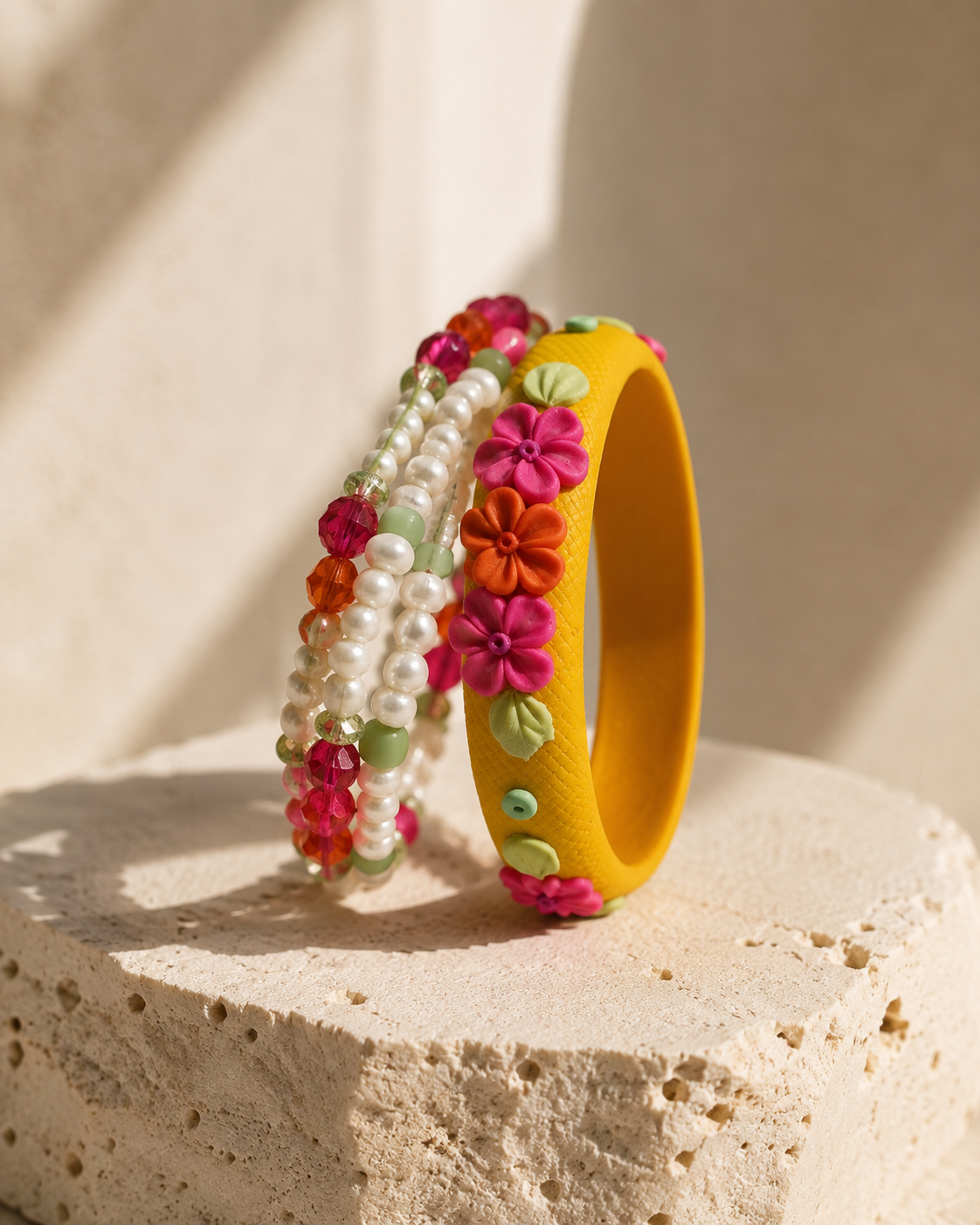 Sunshine Pop Florals Bangle Set