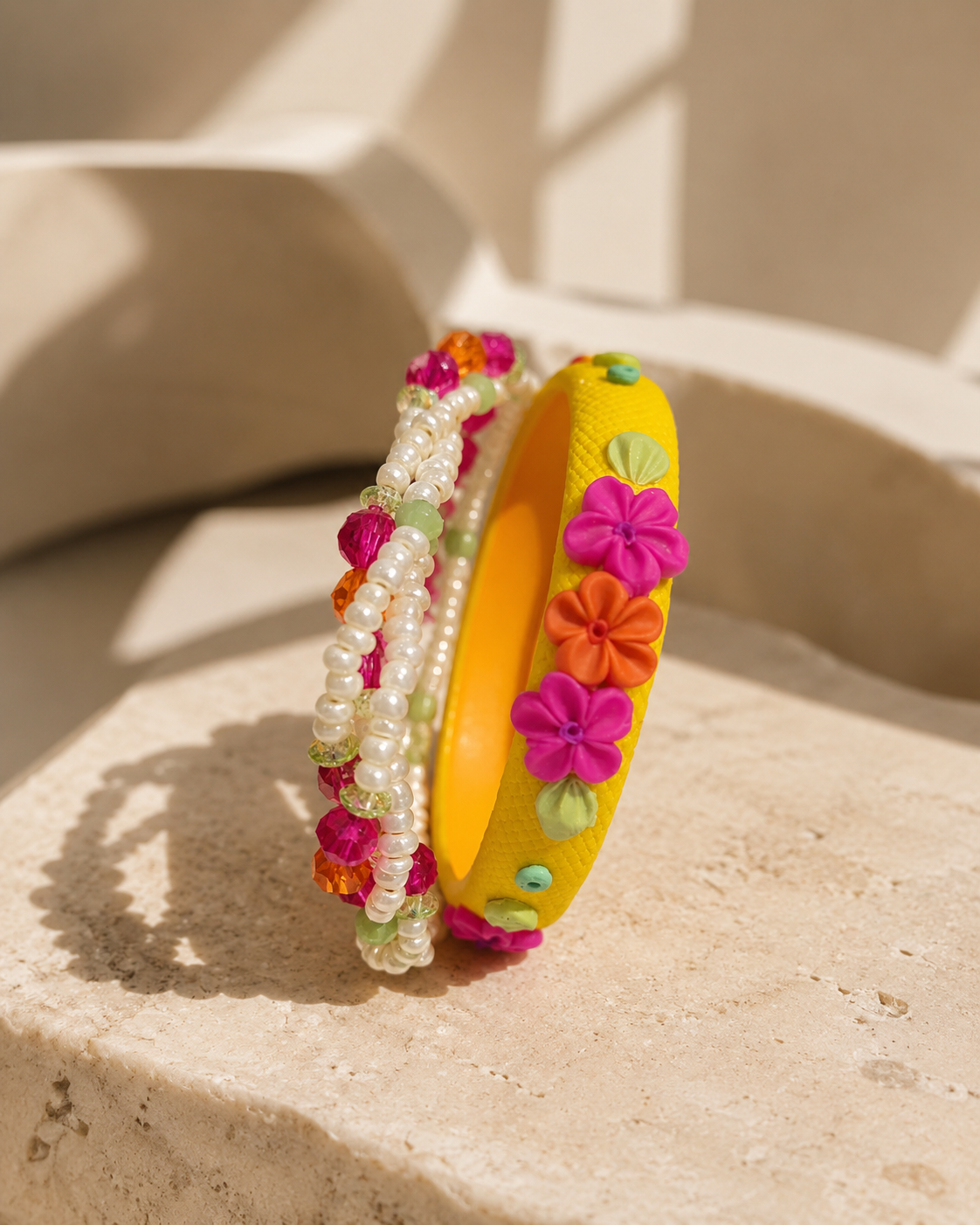Sunshine Pop Florals Bangle Set