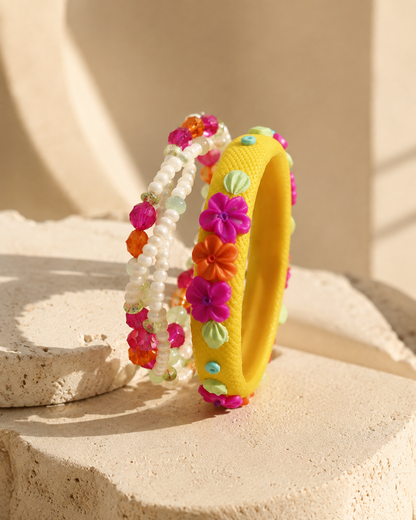 Sunshine Pop Florals Bangle Set