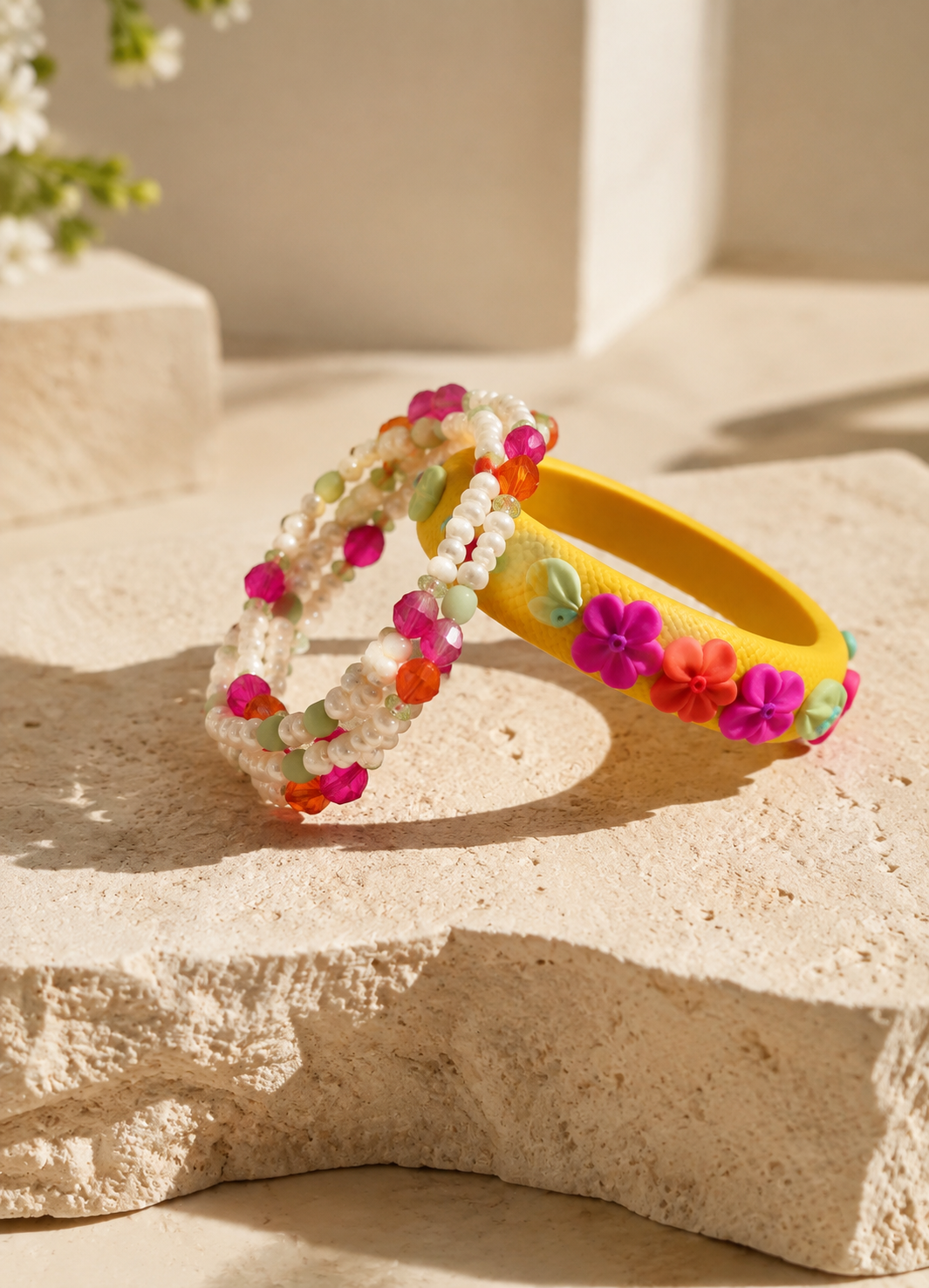 Sunshine Pop Florals Bangle Set