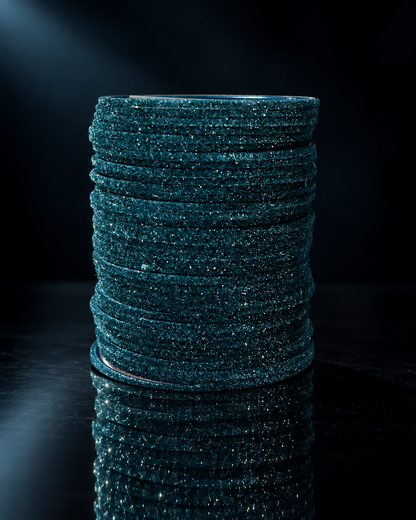 Midnight Teal Sparkle Velvet Bangles