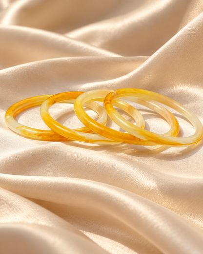Golden Amber Glass Bangles – Honey Glow
