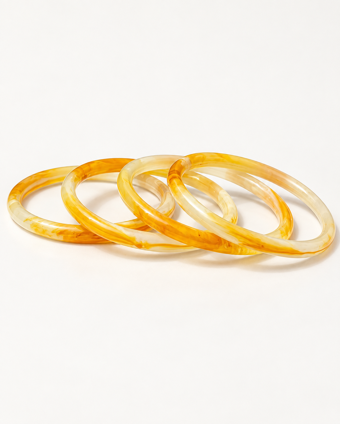 Golden Amber Glass Bangles – Honey Glow