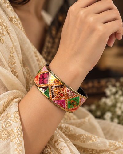 Rangoli Luxe Kada Set – 2-Piece Traditional Multicolor Bangles