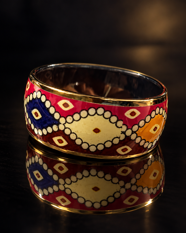 Heritage Mosaic Kada Set – 2-Piece Multicolor Statement Bangles