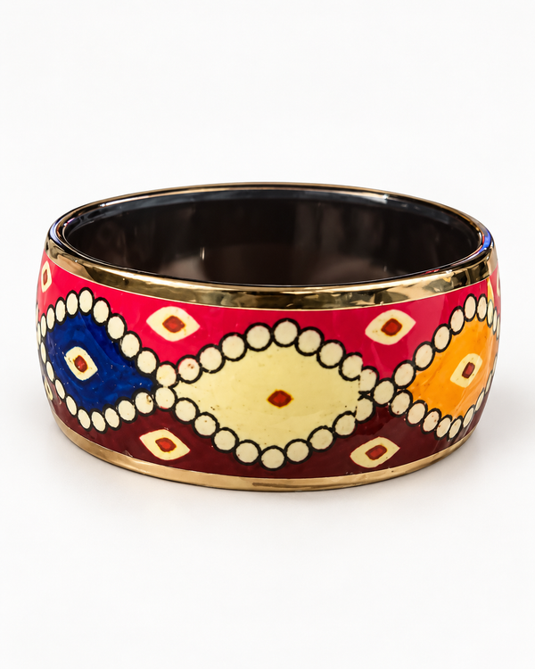 Heritage Mosaic Kada Set – 2-Piece Multicolor Statement Bangles