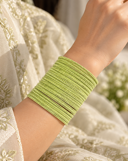 Lime Green Velvet Bangles
