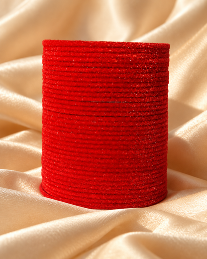 Scarlet Red Velvet Bangles
