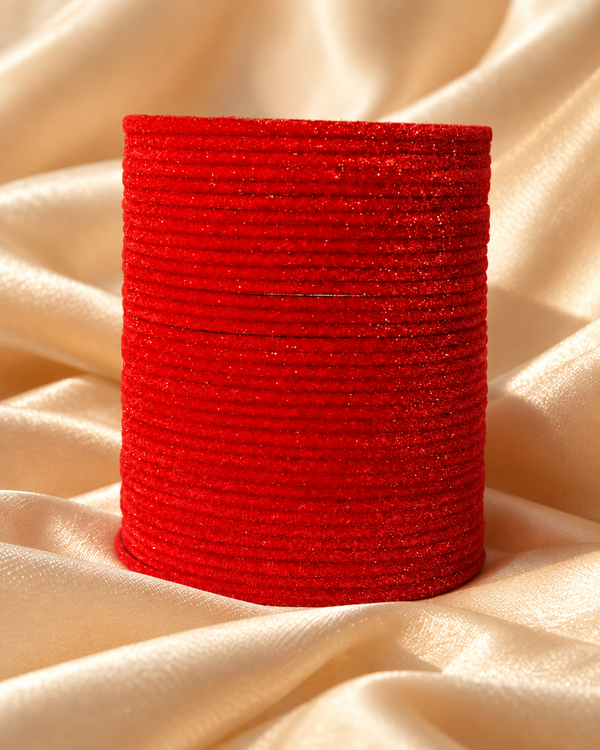 Scarlet Red Velvet Bangles