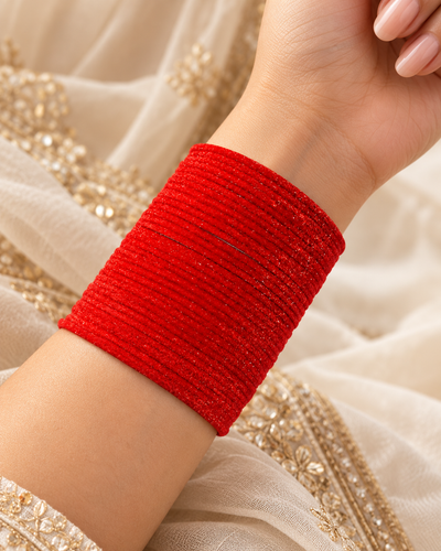 Scarlet Red Velvet Bangles