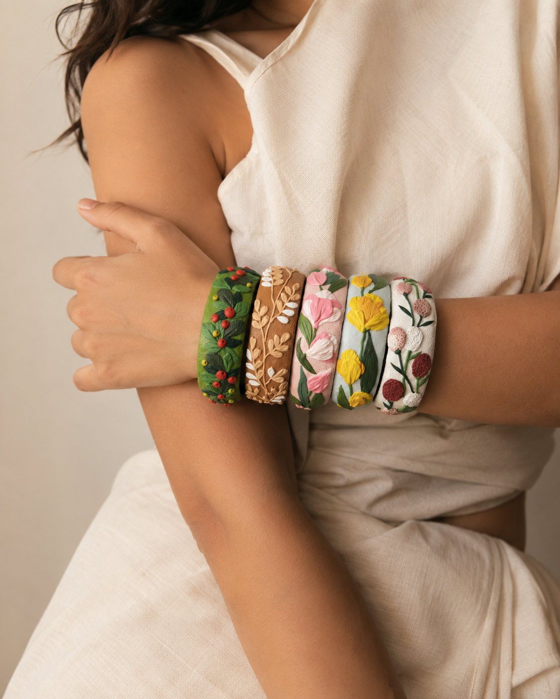 Garden Stories Clay Bangles Set