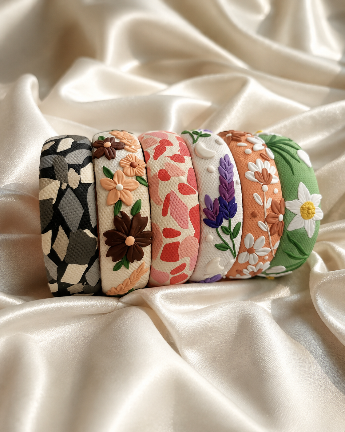 Sunflower Meadow Clay Bangle Set