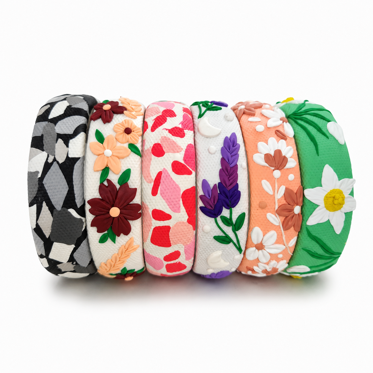 Sunflower Meadow Clay Bangle Set