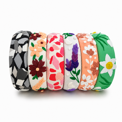 Sunflower Meadow Clay Bangle Set