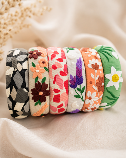 Sunflower Meadow Clay Bangle Set