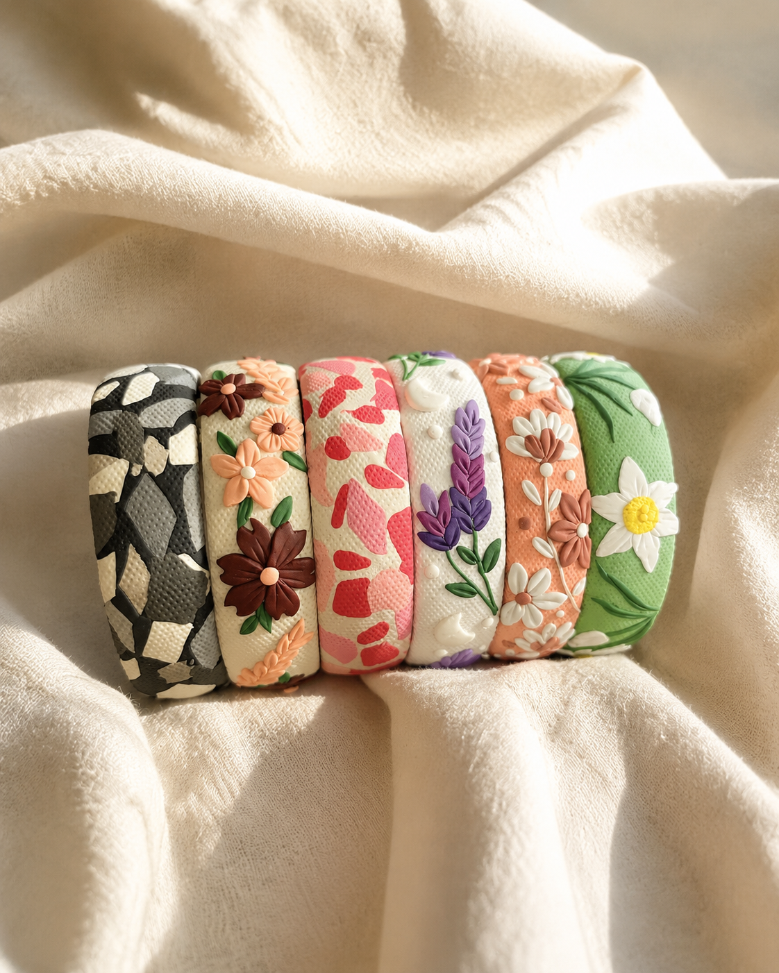 Sunflower Meadow Clay Bangle Set