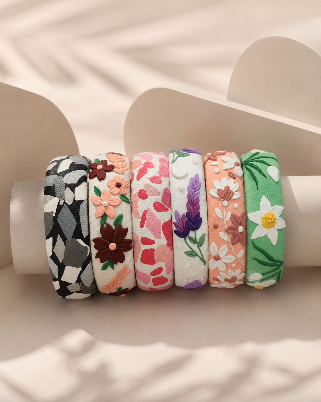 Sunflower Meadow Clay Bangle Set