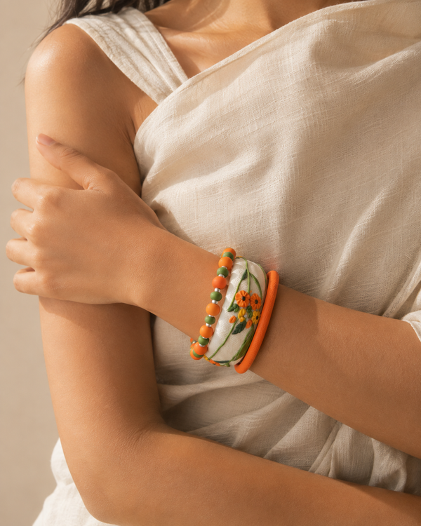 Orange Blossom Clay Bangle Set
