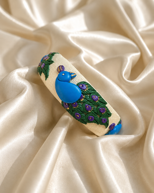 Royal Peacock Clay Bangle