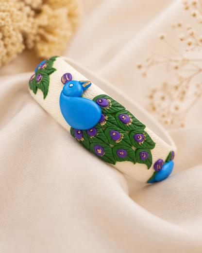 Royal Peacock Clay Bangle